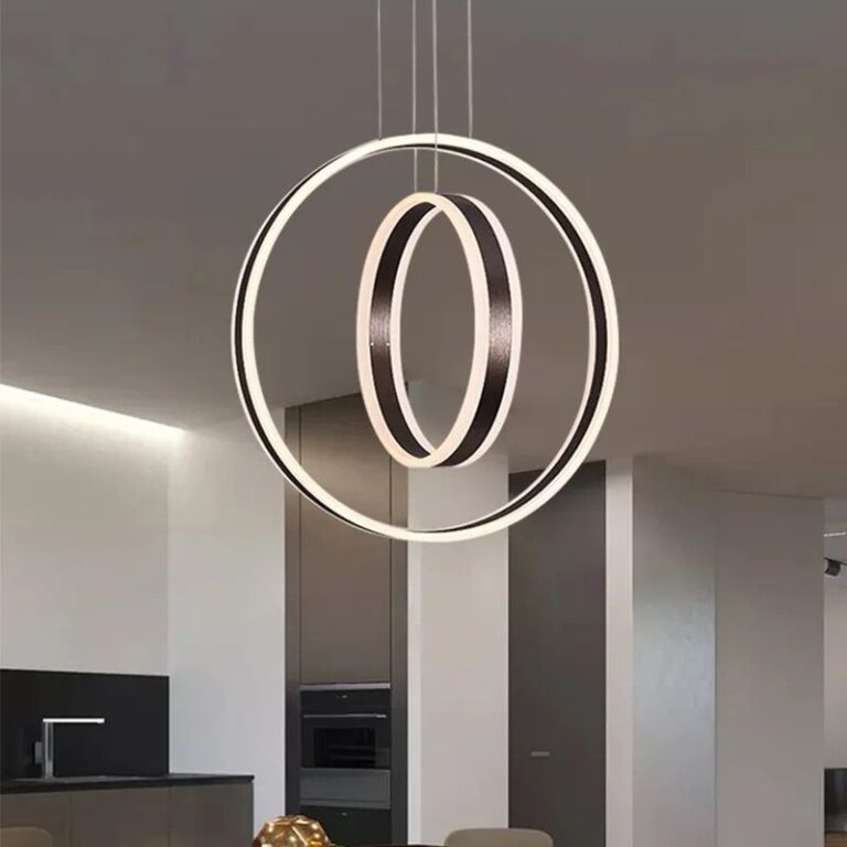 Luminaria Decorativa Colgante Dos Aros Verticales