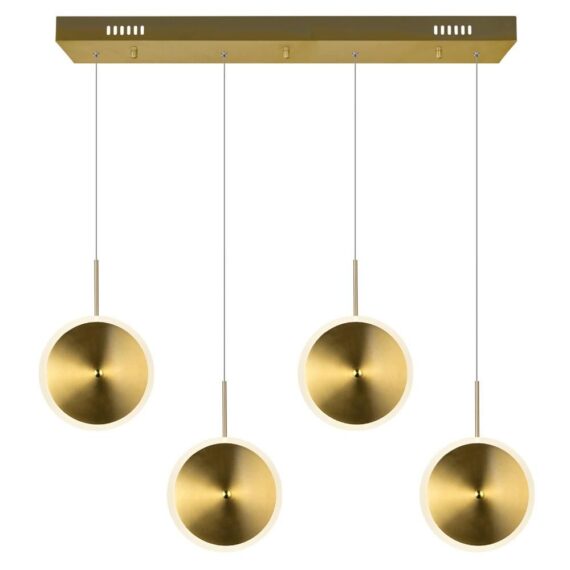 Luminaria Decorativa Colgante 4 Discos Dorados
